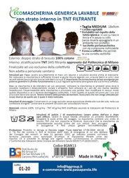 Conf.2 mascherine chirurgiche lavabili CE - taglia MEDIUM - 